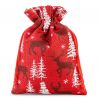 Jutesäcke 22 x 30 cm - rot / Rentier Weihnachtsbeutel
