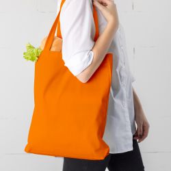 Baumwolltasche 38 x 42 cm mit langen Henkeln - orange Baumwolltaschen