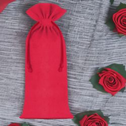 Baumwollsäckchen 13 x 27 cm - rot Valentinstag