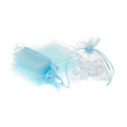 Organzabeutel 8 x 10 cm - himmelblau Taufe