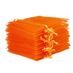 Organzabeutel 11 x 14 cm - orange Halloween