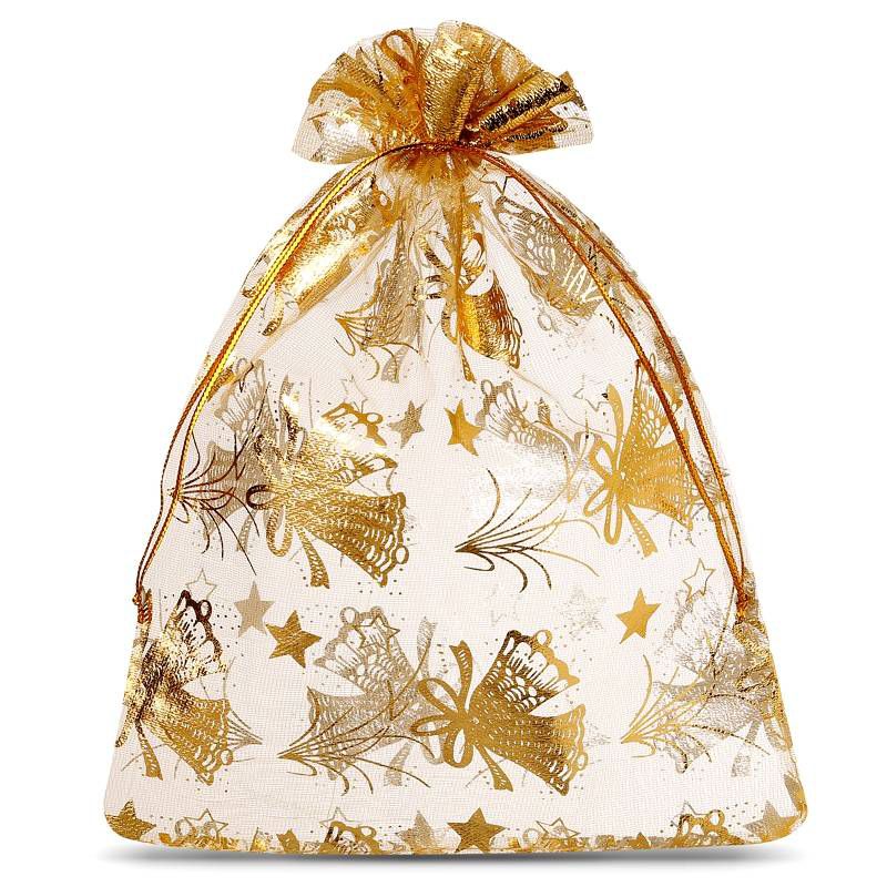 10 Stk Weiß Organzabeutel für Weihnachten Geschenk Schmuck Säckchen Beutel Sack 
