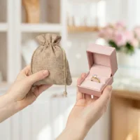 Jutebeutel für Schmuck, Verpackungssets.