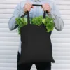 Baumwolltasche 38 x 42 cm mit langen Henkeln - schwarz Einkaufstaschen mit Griffen