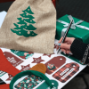 Jutesäckchen 26 cm x 35 cm - Weihnachten - Tannenbaum Jutesäckchen