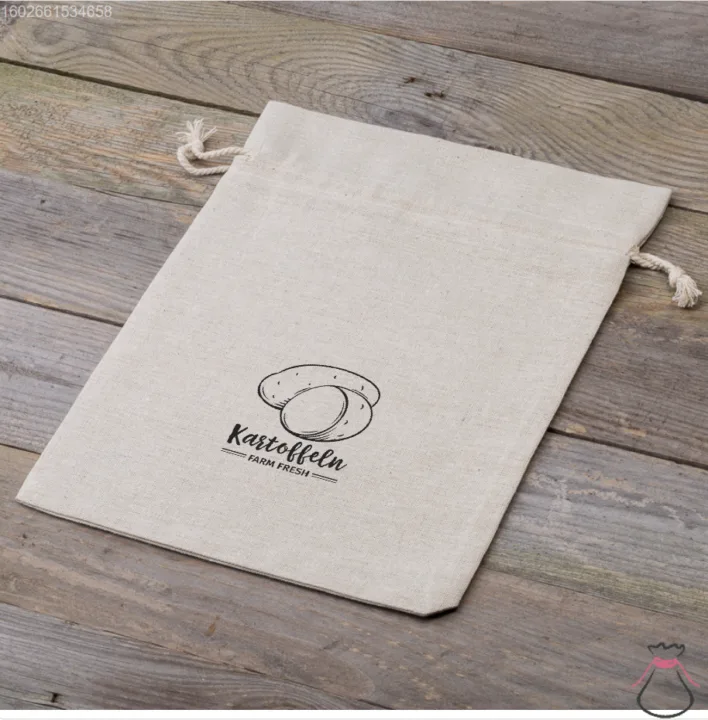 Säckchen à la Leinen mit Druck 35 x 50 cm - für Kartoffeln (DE) Garten und Zimmerpflanzen