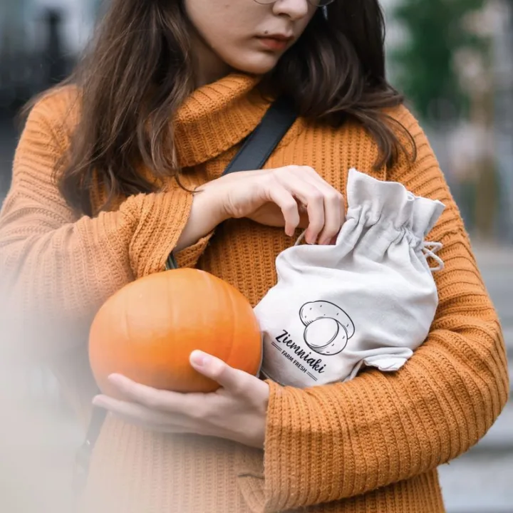 Säckchen à la Leinen mit Druck 35 x 50 cm - für Kartoffeln (PL) Lifehack - smarte Ideen