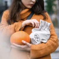 Säcke à la Leinenmit Druck 22 x 30 cm - für Pilze Große Beutel 22x30 cm