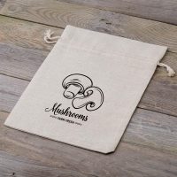 Säcke à la Leinenmit Druck 22 x 30 cm - für Pilze Einkaufen / Aufbewarung Küche