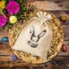 Säckchen à la Leinen 26 x 35 cm mit Aufdruck - Kaninchen Leinensäckchen