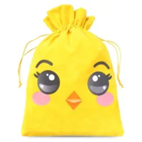 Samtsack 26 x 35 cm mit Aufdruck - Küken Valentinstag