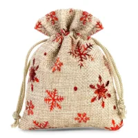 Jutesäckchen 8 cm x 10 cm - naturfarbe / Stern Weihnachtsbeutel