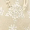 Säckchen à la Leinen mit Druck 12 x 15 cm - naturfarbe / Schnee Beutel mit aufdruck
