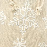 Säckchen à la Leinen mit Druck 12 x 15 cm - naturfarbe / Schnee Beutel mit aufdruck