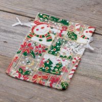Organzabeutel 10 x 13 cm - Weihnachten / 5 Beutel mit aufdruck