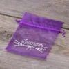 Organzabeutel 9 x 12 cm - dunkelviolett mit Druck (Lavendel) 2 Lavendelbeutel