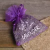 Organzabeutel 9 x 12 cm - dunkelviolett mit Druck (Lavendel) Lifehack - smarte Ideen