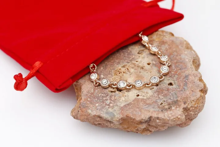 Samtbeutel 9 x 12 cm - rot Valentinstag