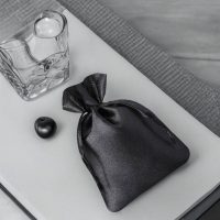 Satinsäckchen 8 x 10 cm - schwarz Halloween