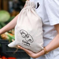 Säckchen à la Leinen mit Druck 30 x 40 cm - für Pilze Lifehack - smarte Ideen