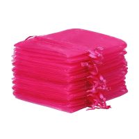 Organzabeutel 12 x 15 cm - fuchsia Lavendel und Trockenduftmischung