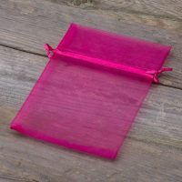 Organzabeutel 13 x 18 cm - fuchsia Valentinstag