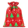 Jutesäckchen 15 cm x 20 cm - rot / Tannenbaum Weihnachtsbeutel