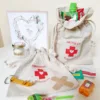 Säckchen à la Leinen 15 x 20 cm mit Aufdruck - Hangover Kit Mittlere Beutel