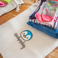 Säckchen à la Leinen mit Druck 30 x 40 cm - Tage der Woche Auf Reisen