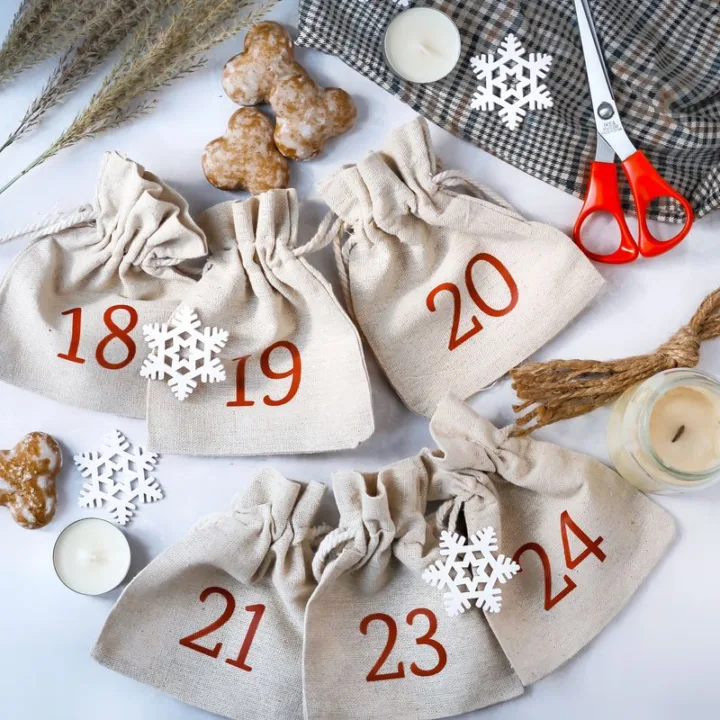 Säckchen à la Leinen mit Druck 35 x 50 cm - für Kartoffeln (DE) Leinensäckchen