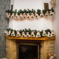 Adventskalender Jutesäckchen 12 x 15 cm - Naturfarbe, hell + grüne Zahlen Alle Produkte