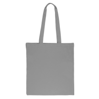 Baumwolltasche 38 x 42 cm mit langen Henkeln - grau Beutel Silber / Grau