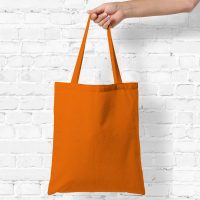 Baumwolltasche 38 x 42 cm mit langen Henkeln - orange Halloween