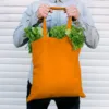 Baumwolltasche 38 x 42 cm mit langen Henkeln - orange Einkaufstaschen mit Griffen