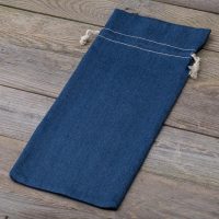 Jeans Beutel 16 x 37 cm - blau Auf Reisen