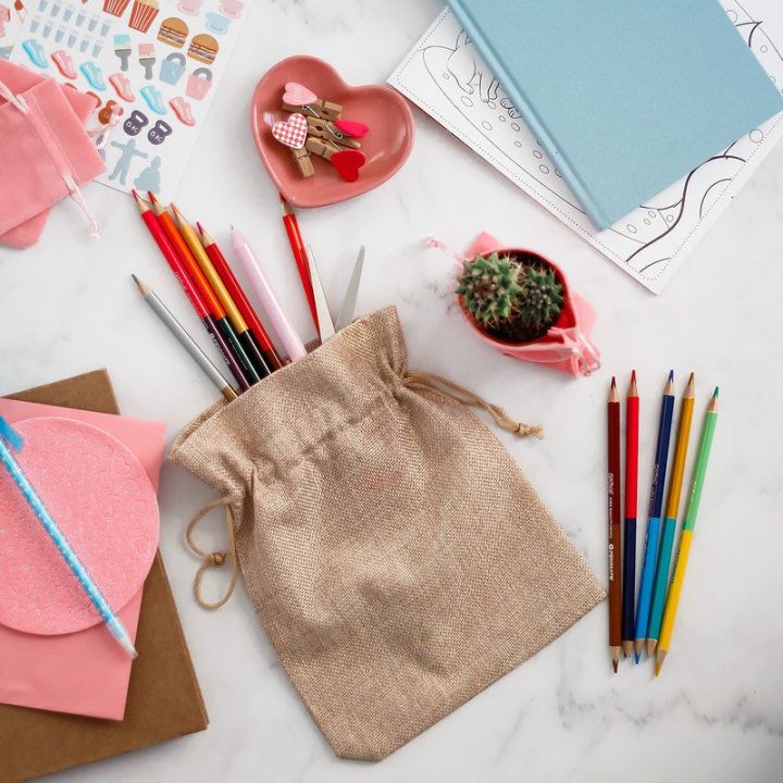 Jutesäckchen 10 cm x 13 cm - naturfarbe hell Halloween