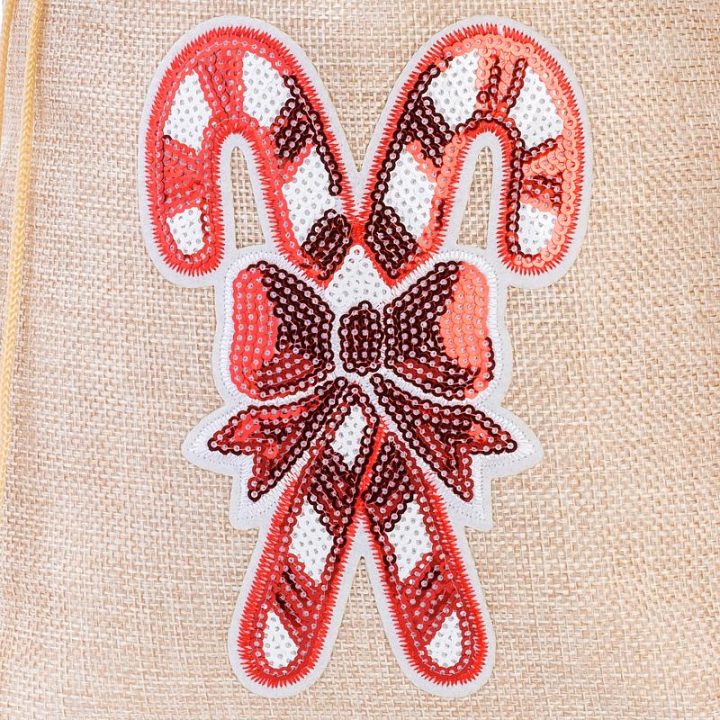 Jutesäckchen 26 cm x 35 cm - Weihnachten, Lutscher Jutesäckchen