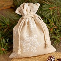 Säckchen à la Leinen mit Druck 15 x 20 cm - naturfarbe / Schnee Alle Produkte