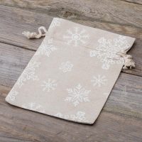 Säckchen à la Leinen mit Druck 15 x 20 cm - naturfarbe / Schnee Branchen / Kategorien