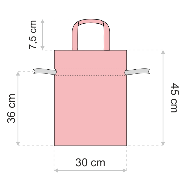 Säckchen à la Leinen mit Druck 30 x 40 cm - für Pilze Verwendung