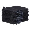Organzabeutel 10 x 13 cm - schwarz Halloween