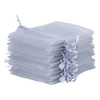 Organzabeutel 10 x 13 cm - silber Lavendel und Trockenduftmischung