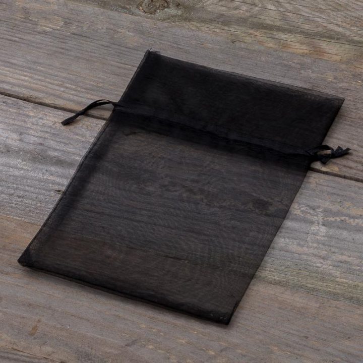 Organzabeutel 13 x 18 cm - schwarz Halloween