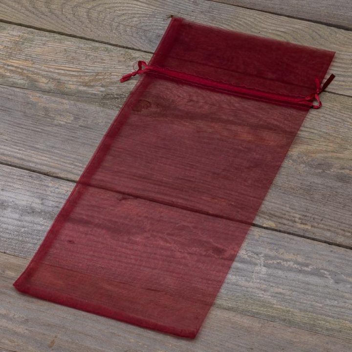 Organzabeutel 15 x 33 cm - dunkelrot Valentinstag