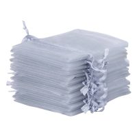 Organzabeutel 30 x 40 cm - silber Obstbeutel