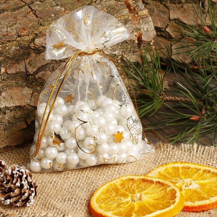 Organzabeutel 8 x 10 cm - Weihnachten / 8 Organzasäckchen