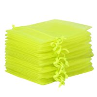 Organzabeutel 10 x 13 cm - neongrün Lavendel und Trockenduftmischung