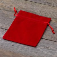 Samtbeutel 12 x 15 cm - rot Mittlere Beutel