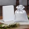 Satinsäckchen 10 x 13 cm - silber Valentinstag