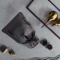 Satinsäckchen 12 x 15 cm - schwarz Kerzen